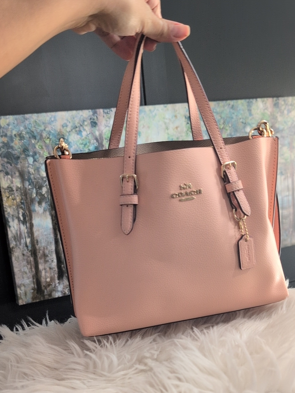 Coach Mollie Tote 25 in Faded Blush.
